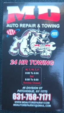 MD Auto Repair & Towing's business card